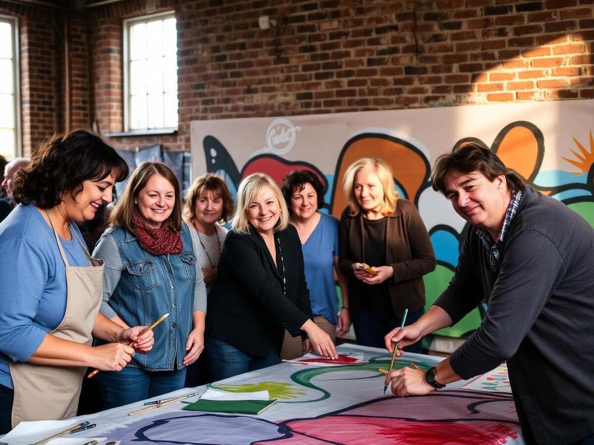 Group of people in a creative workshop