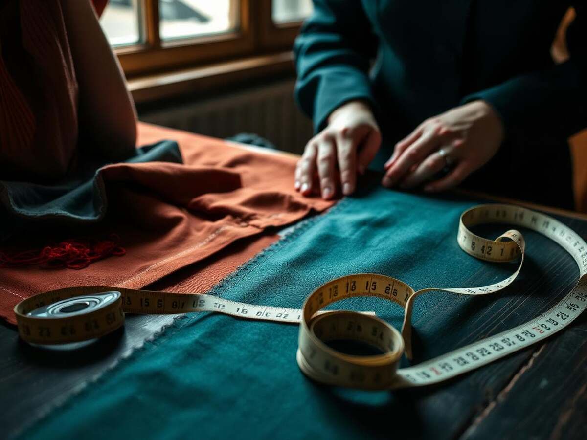 Bespoke clothing being designed