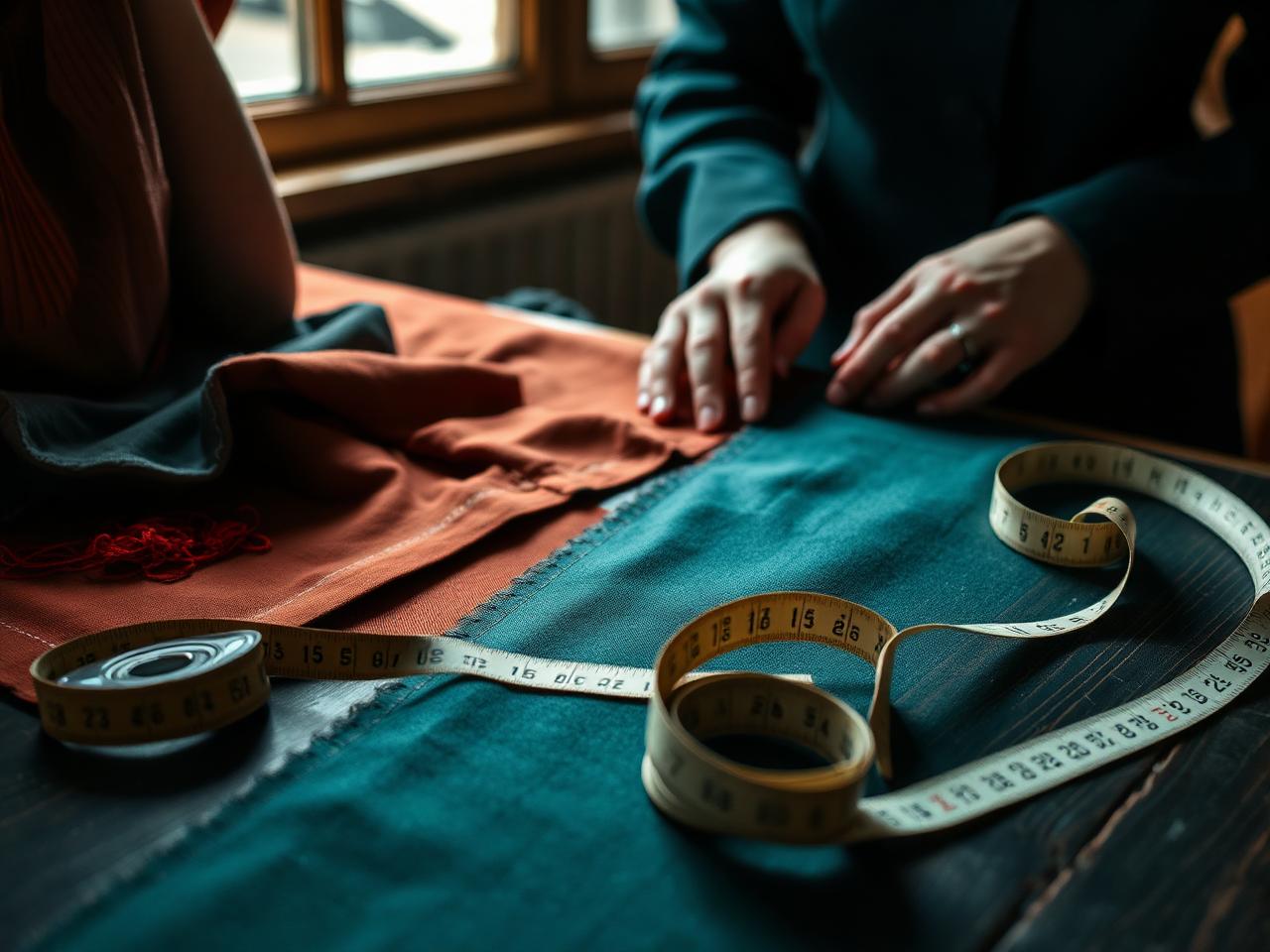 Bespoke clothing being designed