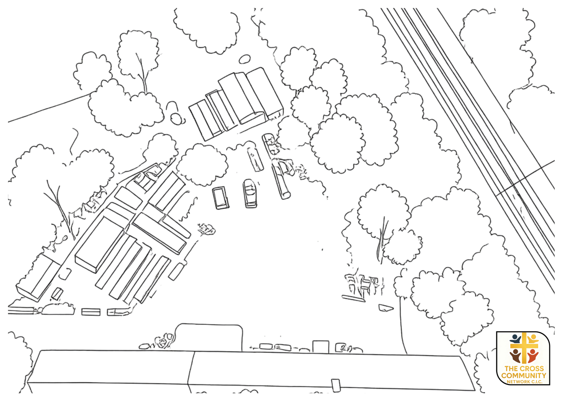 Aerial line drawing site study 1