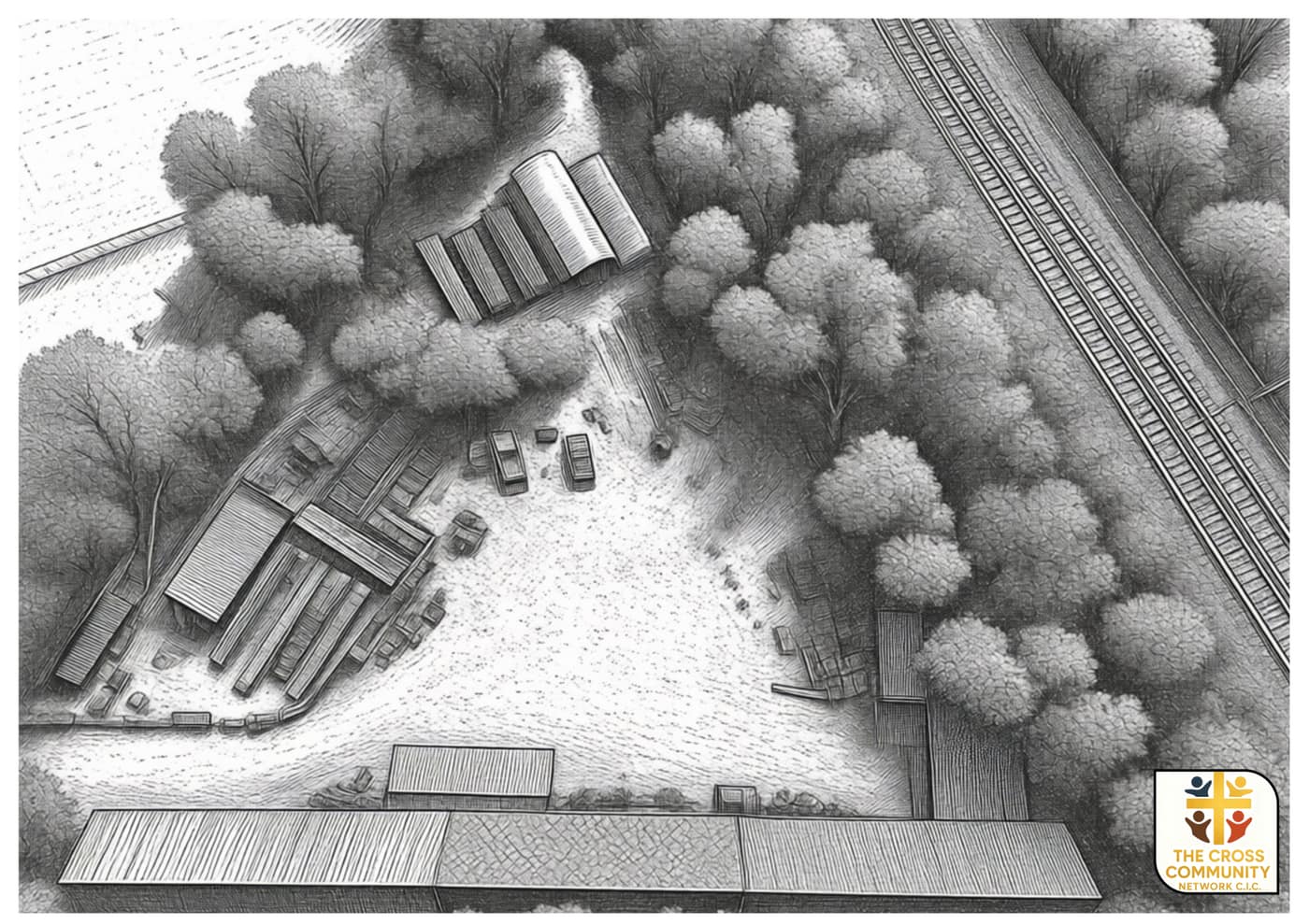 Aerial line drawing site study 2